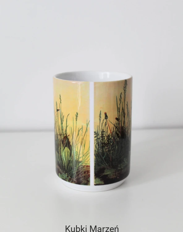 Artystyczny kubek 450 ml z ilustracją roślin