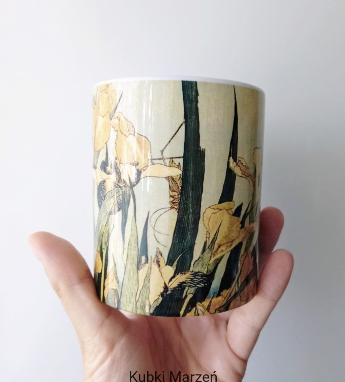 Kubek z dziełem Hokusai „Irysy” – artystyczny kubek 330 ml