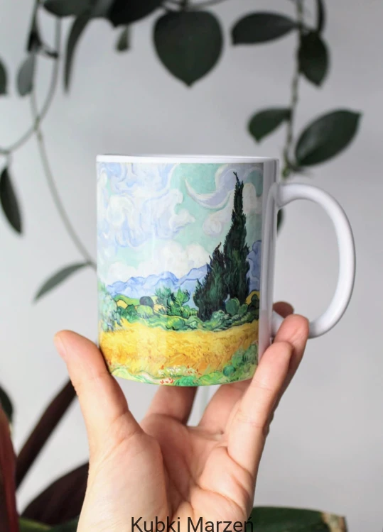 Kubek Van Gogh „Pole pszenicy z cyprysami” 330 ml