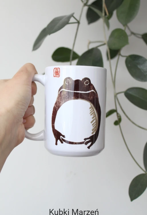 Duży kubek ceramiczny z żabą
