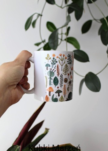 Kubek Doodle – grzybki i rośliny 330 ml