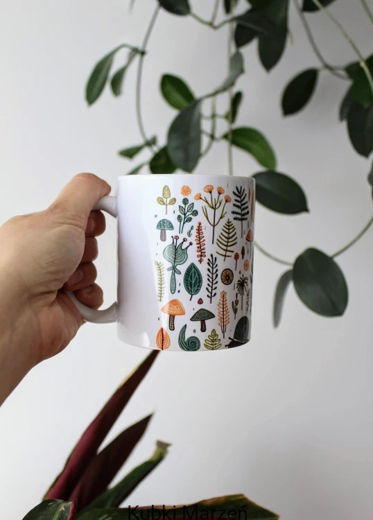 Kubek Doodle – grzybki i rośliny 330 ml
