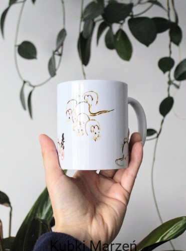Ceramiczny kubek z japońską grafiką myszy