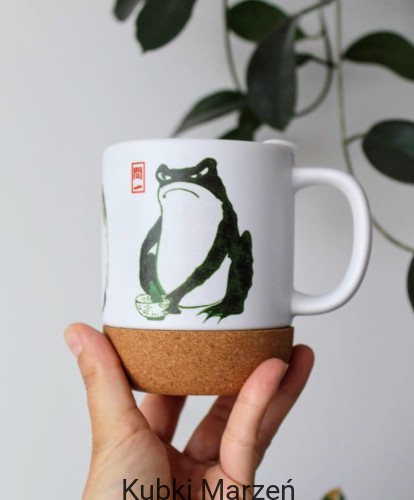 Kubek z podstawką i pokrywką żaby Matsumoto Hoji 300ml