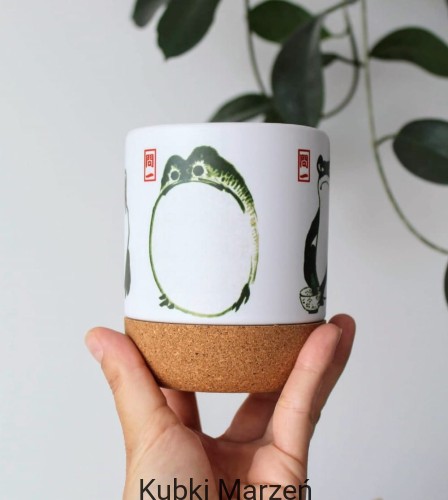 Kubek z podstawką i pokrywką żaby Matsumoto Hoji 300ml