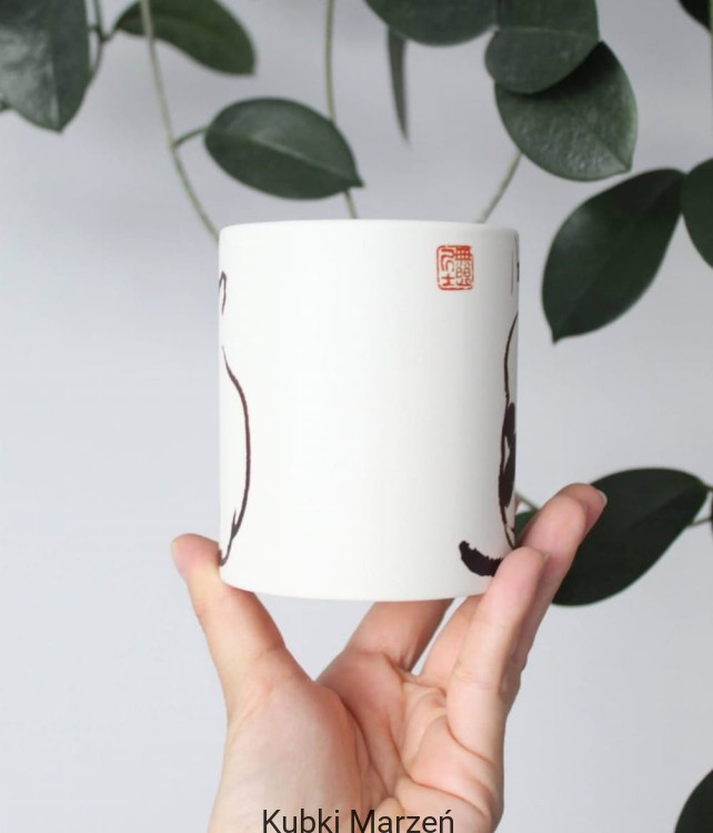 Kubek z drewnianą rączką Kot Matsumoto Hoji 330ml