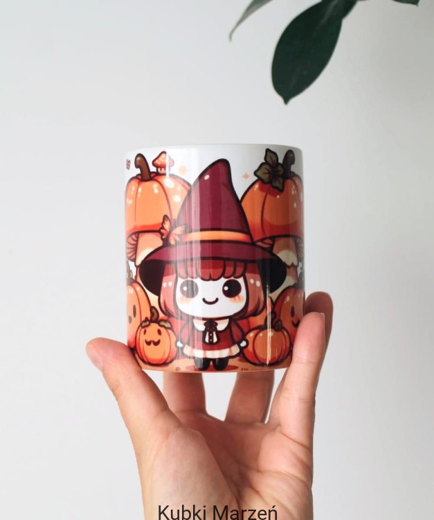 Kubek Czarownica wśród dyni Kawaii 330ml