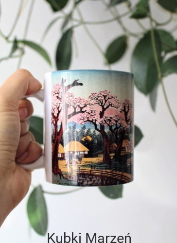 Kubek Utagawa Hiroshige, Zachód Słońca nad mostem Koganei, 330ml