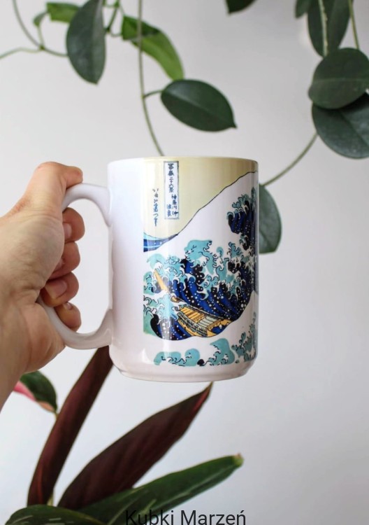 Duży kubek Wielka fala w Kanagawie 450ml