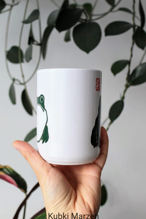 Kubek „Smutna Żaba” Matsumoto Hoji – biały ceramiczny kubek 450 ml
