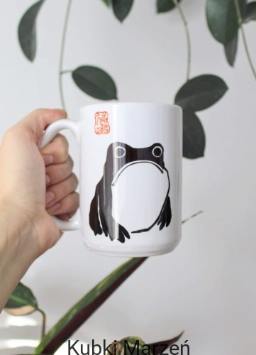 Kubek „Smutna Żaba” Matsumoto Hoji – biały ceramiczny kubek 450 ml