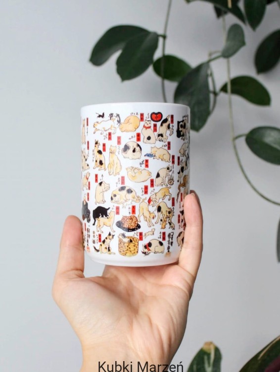 Duży kubek Koty, 53 stacje Tokaido, Utagawa Kuniyoshi 450ml