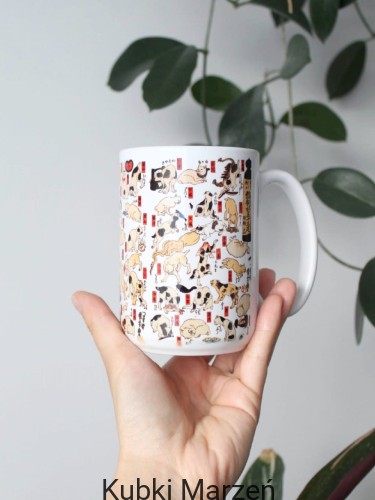 Duży kubek Koty, 53 stacje Tokaido, Utagawa Kuniyoshi 450ml