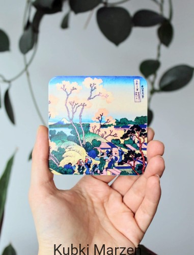 Podkładka pod kubek Katsushiki Hokusaia „Wzgórze Goten w Shinagawa nad Tokaido"